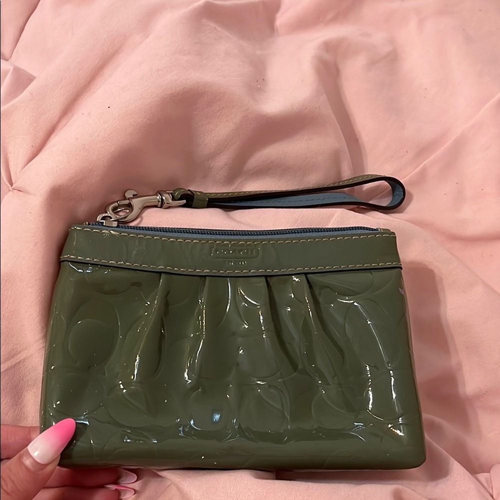 Coach Olive Green Wristlet